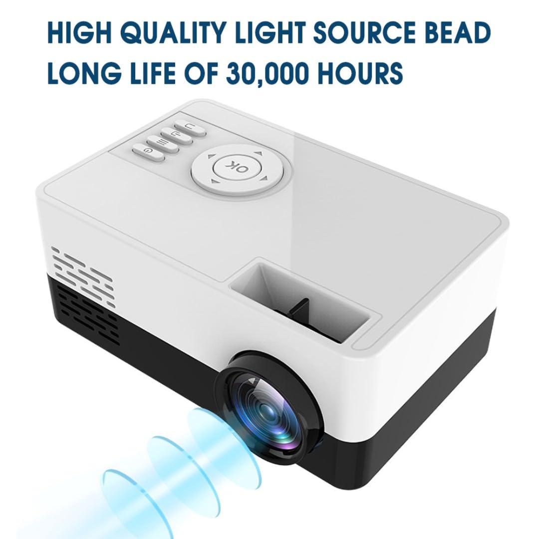 Portable Mini Projector 1080P Full HD Support - Home Theater Movie Projector for iPhone Android Smartphone, Compatible with HDMI USB TV Stick - Perfect for Outdoor Movies, Gaming & Presentations (480P, Yellow)