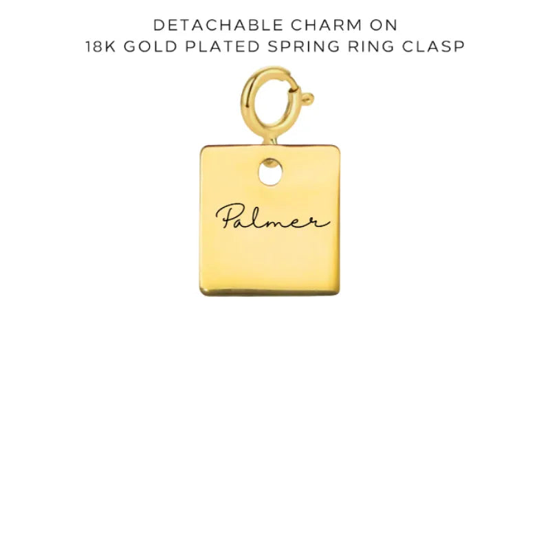 Personalized Engraved Charms with Detachable Clasp - Custom Name Jewelry Gift for Women - Perfect for Necklaces, Bracelets & Keychains - $10.00