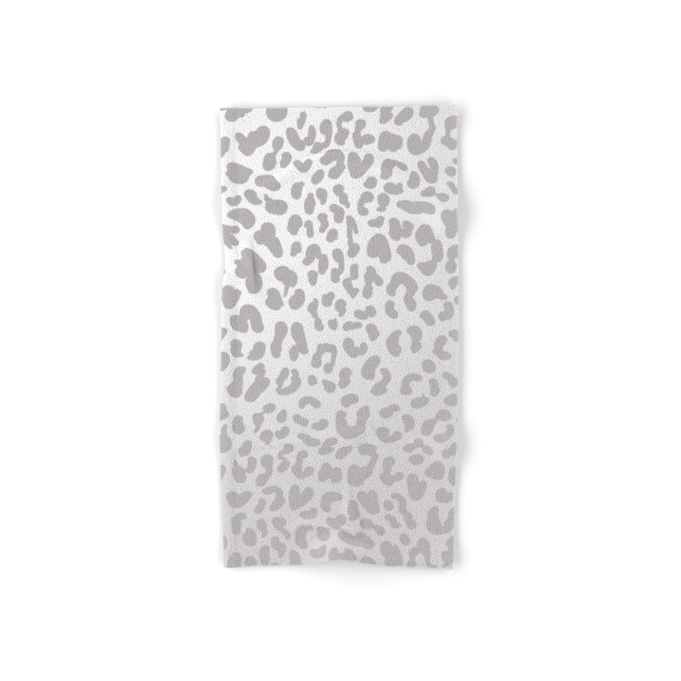 Premium Silver Leopard & Rose Gold Bath Towel Set - 2 Hand Towels & 2 Bath Towels - Soft Absorbent Cotton for Spa, Bathroom & Luxury Home Decor