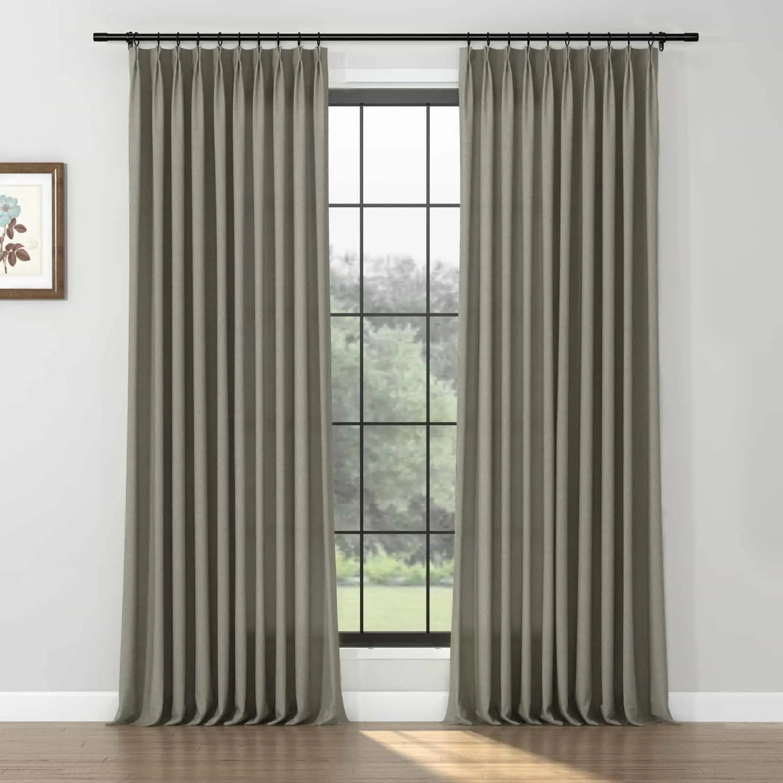 Premium Karin 100% Pure Wool Pleated Curtains - Thermal Insulated, Noise Reducing for Living Room, Bedroom & Office