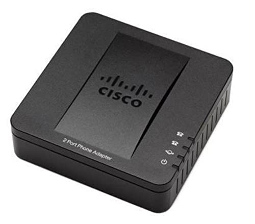 Cisco SPA112 Dual FXS Port VoIP Phone Adapter for Small Business & Enterprise - Reliable Analog Telephone to IP Gateway for Home Office & Remote Work