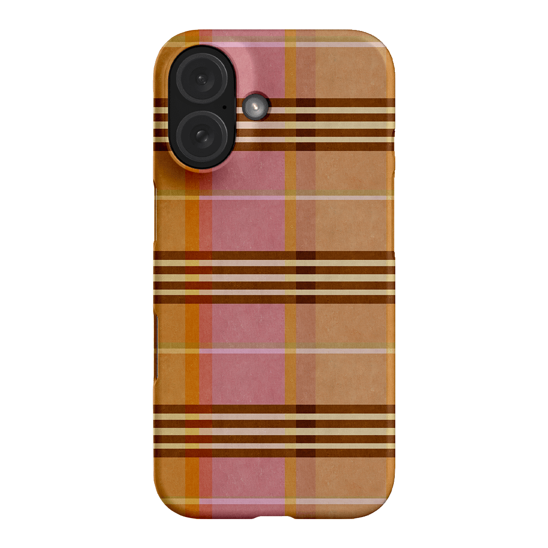 Peachy Plaid Phone Case for iPhone 15/14/13/12/11 Pro Max - Cute Tartan Pattern Protective Cover with Shockproof Design - Perfect for Everyday Use, Travel & Fashion Accessories