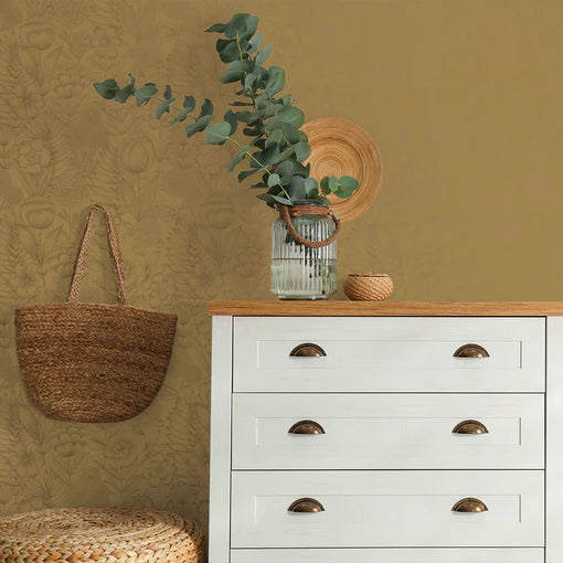 Homestead Floral Peel and Stick Wallpaper - Self-Adhesive Removable Wallpaper for Bedroom, Living Room, Nursery - Easy DIY Home Decor for Renters & Homeowners