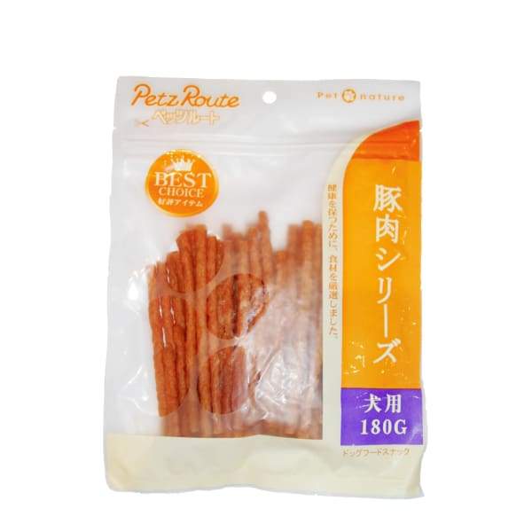 Premium Petz Route Pork Jerky Dog Treats 180g - All-Natural, High-Protein Snacks for Training & Rewarding Dogs - Perfect for Outdoor Adventures & Daily Treats