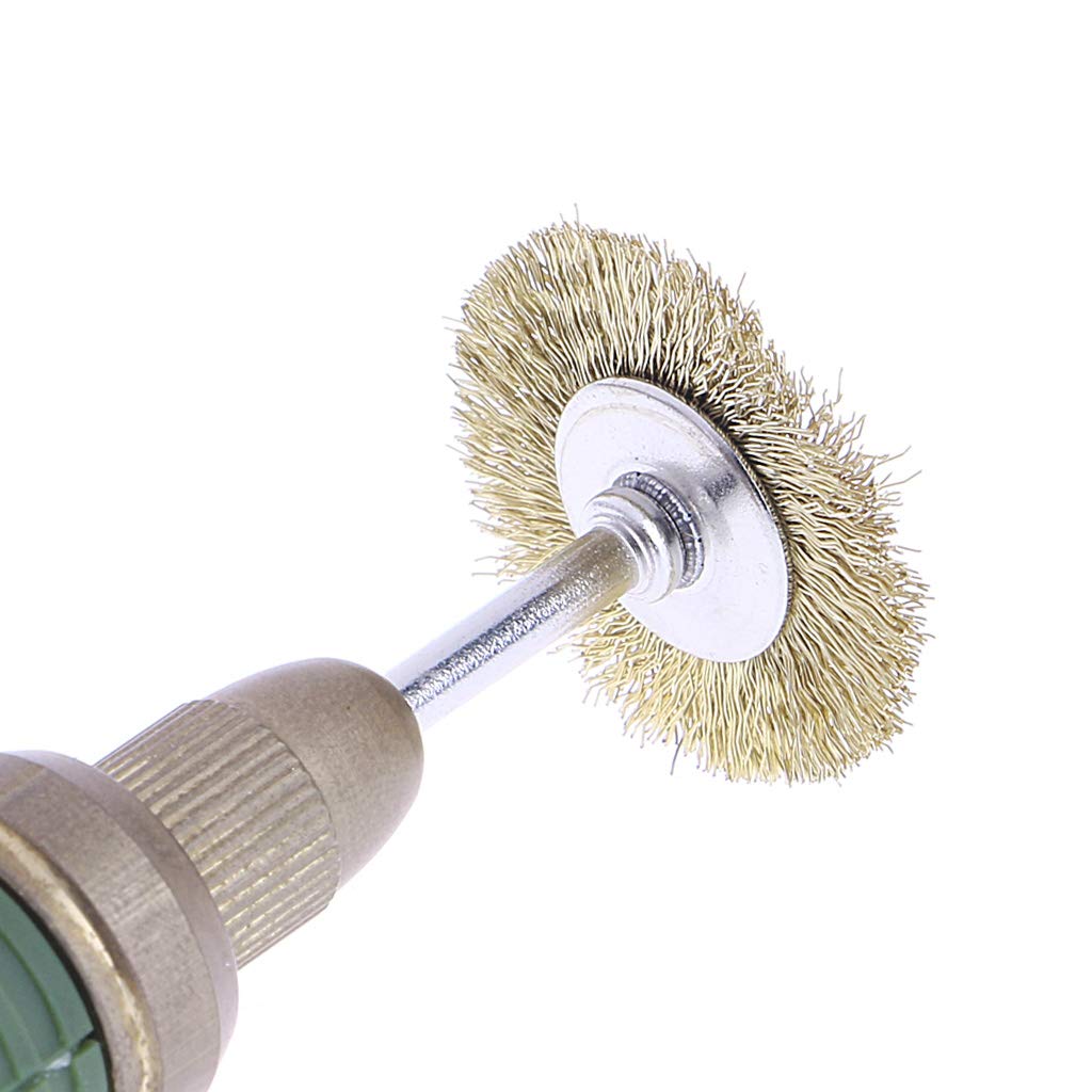 9-Piece Brass Brush Wire Wheel Set for Die Grinder - Rotary Electric Tool Kit for Engraving, Polishing & Metal Cleaning | Perfect for DIY Projects, Automotive Repair & Workshop Use