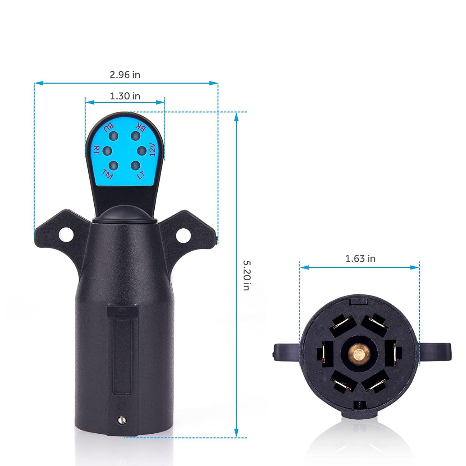 7-Way Trailer Connector Tester - Heavy Duty Wiring Socket Plug Kit for RV, Boat & Truck - Diagnose Electrical Issues for Safe Towing