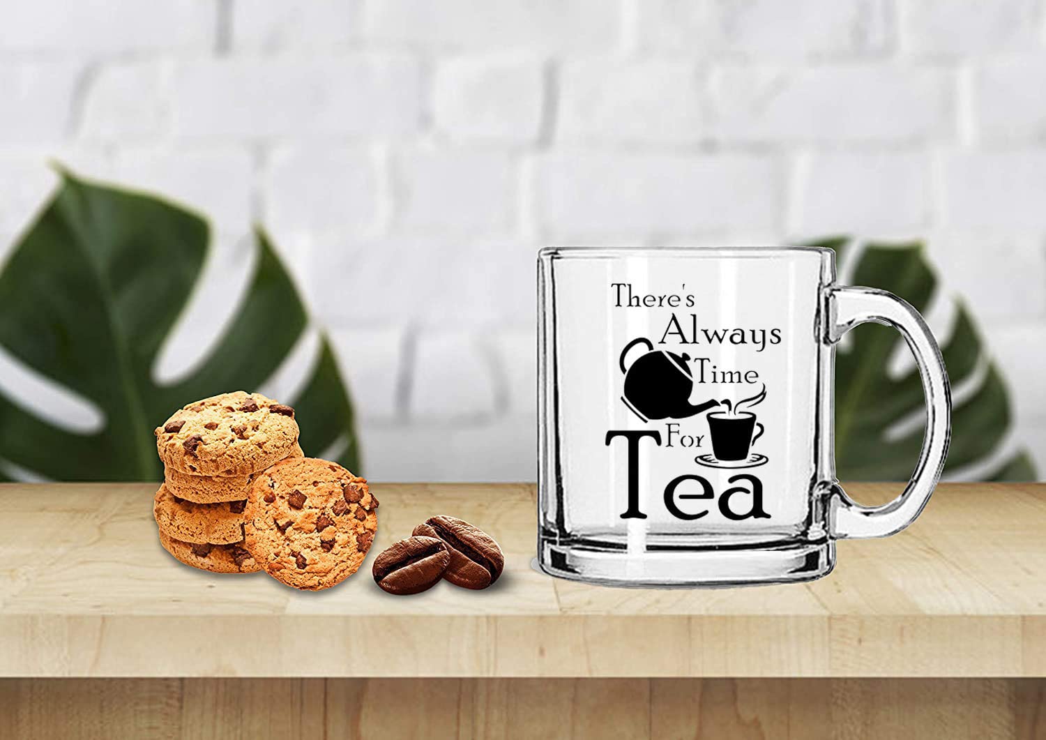 Clapcart Printed Transparent Glass Coffee and Tea Mug - Perfect for Home, Office & Gifts | Enjoy Your Favorite Hot Beverages in Style