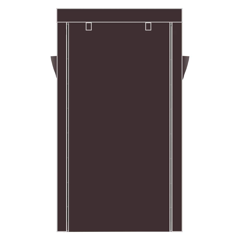 10-Tier Non-Woven Fabric Shoe Rack with Dustproof Cover - Large Shoe Storage Organizer with 2 Side Pockets for Closet, Bedroom, Garage - Space Saving Dark Brown Shoe Shelf for Sneakers, Boots & Heels