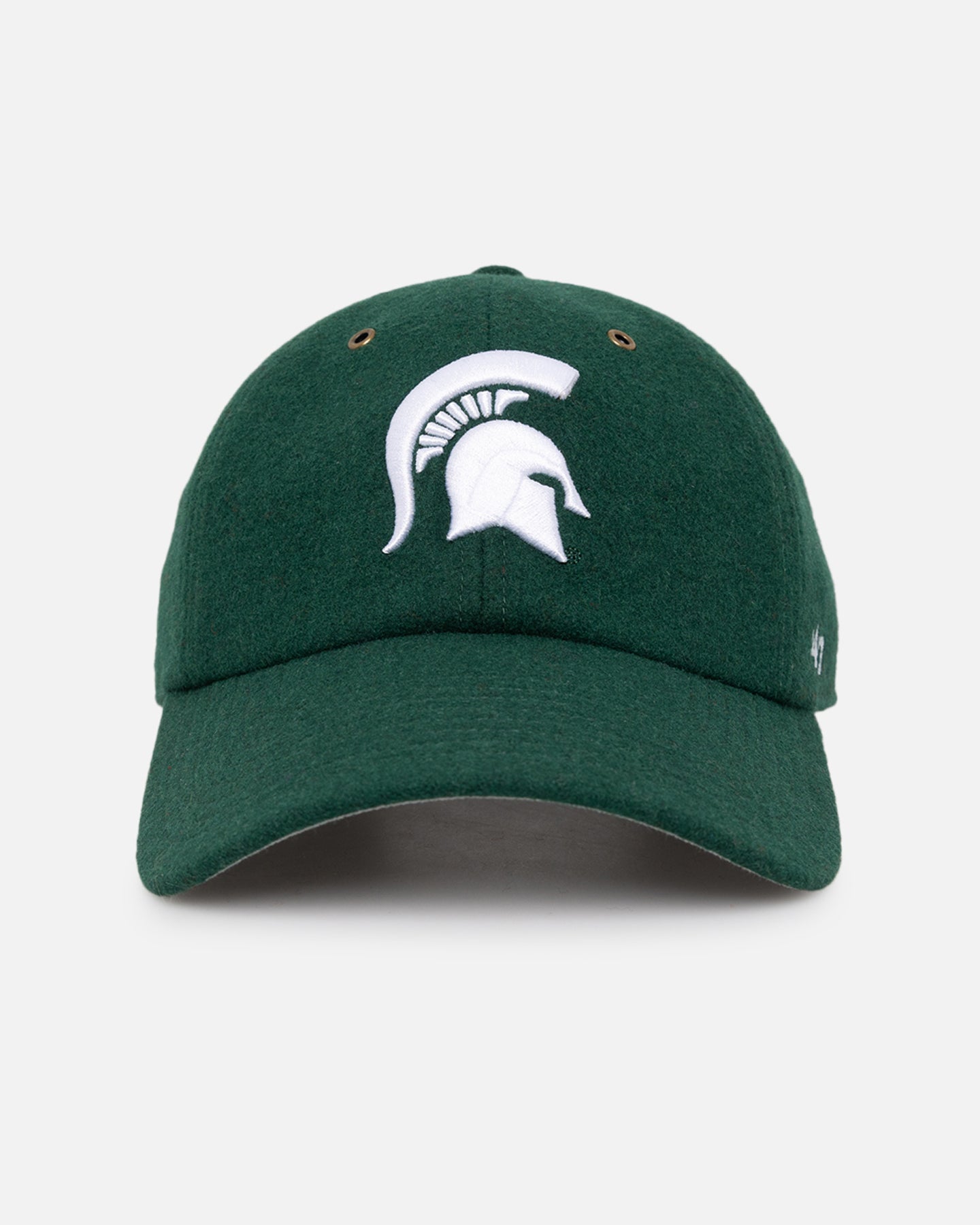 47 Brand Michigan State Spartans Wooly Clean Up Strapback Dark Green Hat - Adjustable Snapback Cap for Men & Women - Perfect for Game Day, Tailgating, and College Fan Gear