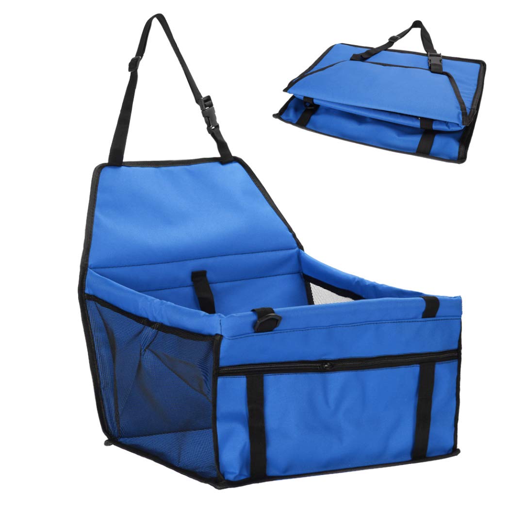 Durable Pet Booster Seat for Dogs - Safe Car Seat with Zipper Storage Pocket for Small & Medium Pets | Perfect for Travel, Road Trips & Vet Visits