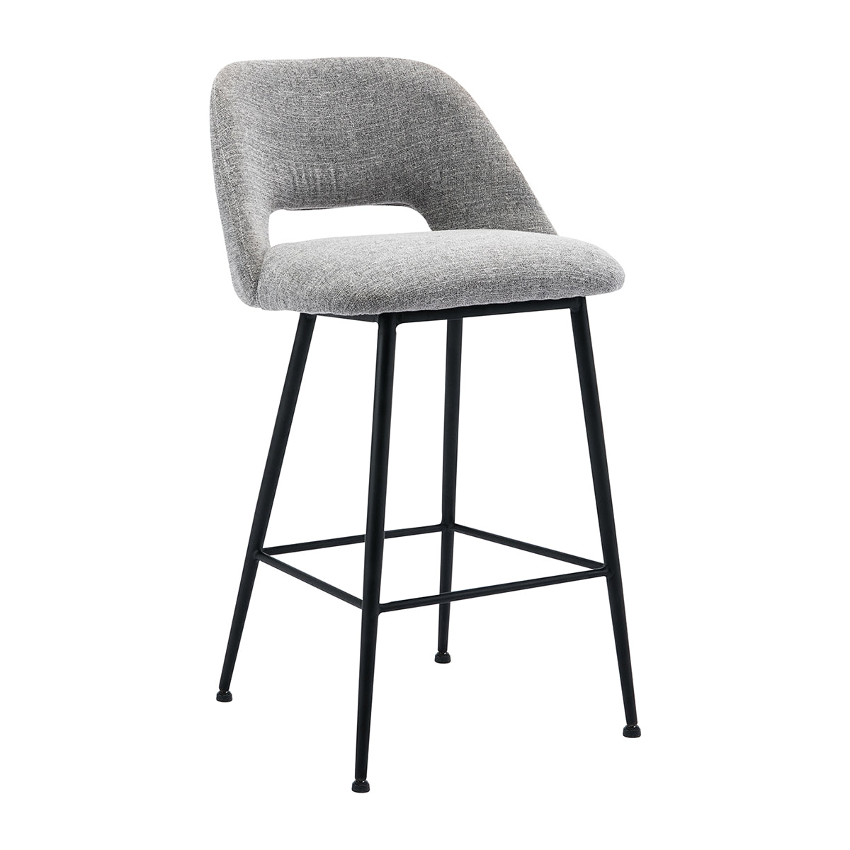 Belmont Fabric Bar Stool - Modern Kitchen Counter Height Stool with Padded Seat, Adjustable Height, and Non-Slip Feet - Perfect for Home Bars, Kitchen Islands, and Breakfast Nooks