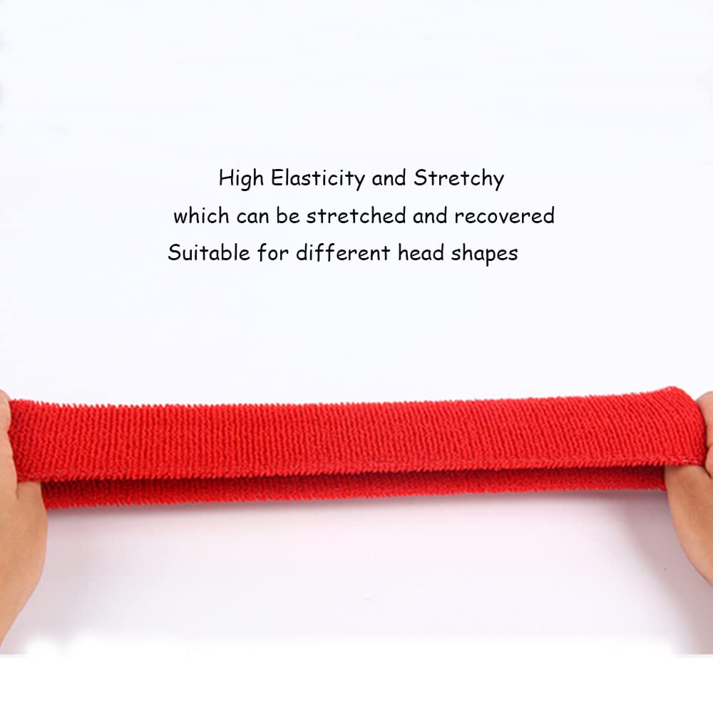 12 Pack Cotton Sweatband Headbands - Stretchy Elastic Terry Cloth Sports Head Wraps for Yoga, Workout, Fitness & Basketball - Perfect for Gym, Running, Tennis & Outdoor Activities