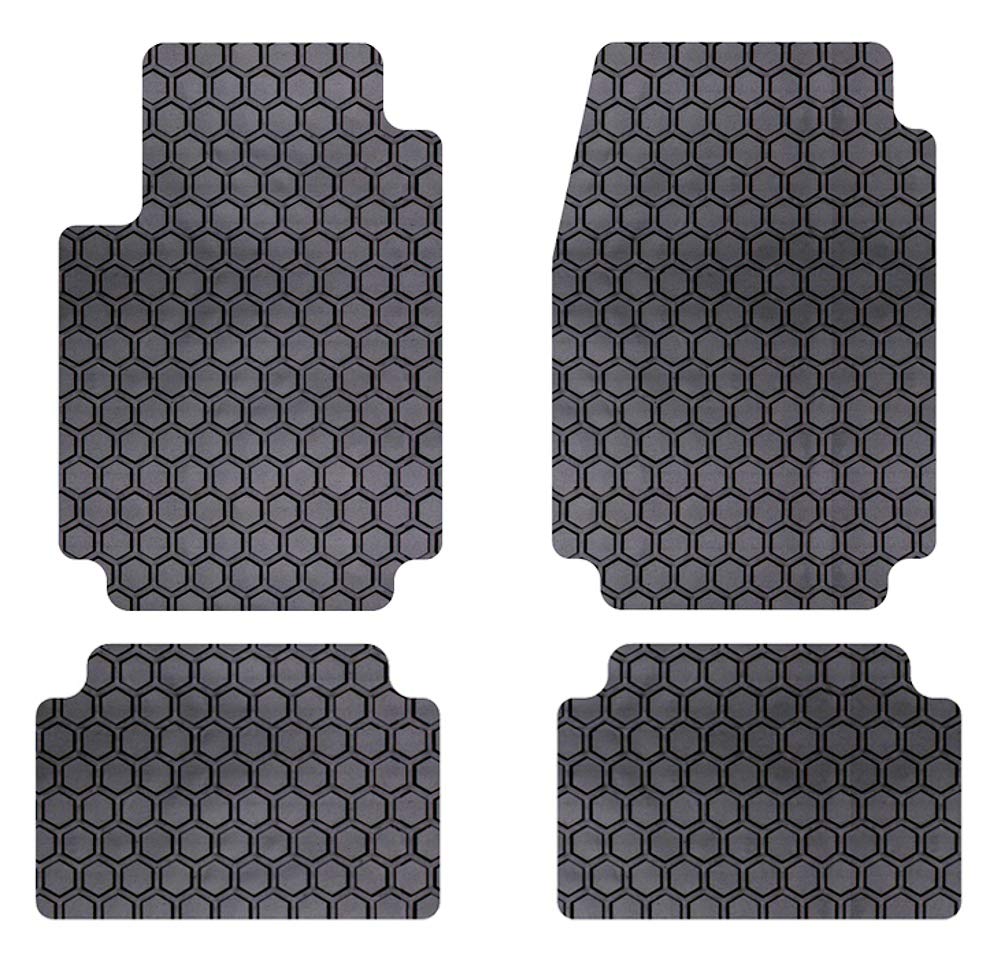 Custom Fit Hexomat Floor Mats for Mini Paceman - Black Rubber, 4pc Set for Front & Rear Rows - Durable & Stylish Car Protection