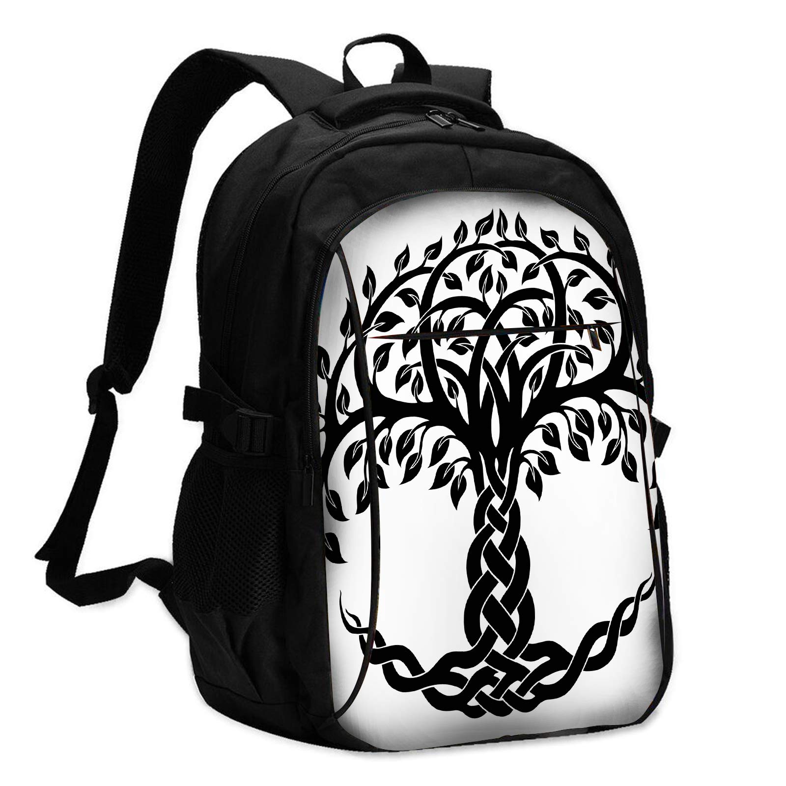 Swono Celtic Tree Backpack with USB Charging Port - Waterproof Laptop Backpack for Women & Men, Perfect for School, Work, Travel & Outdoor Adventures