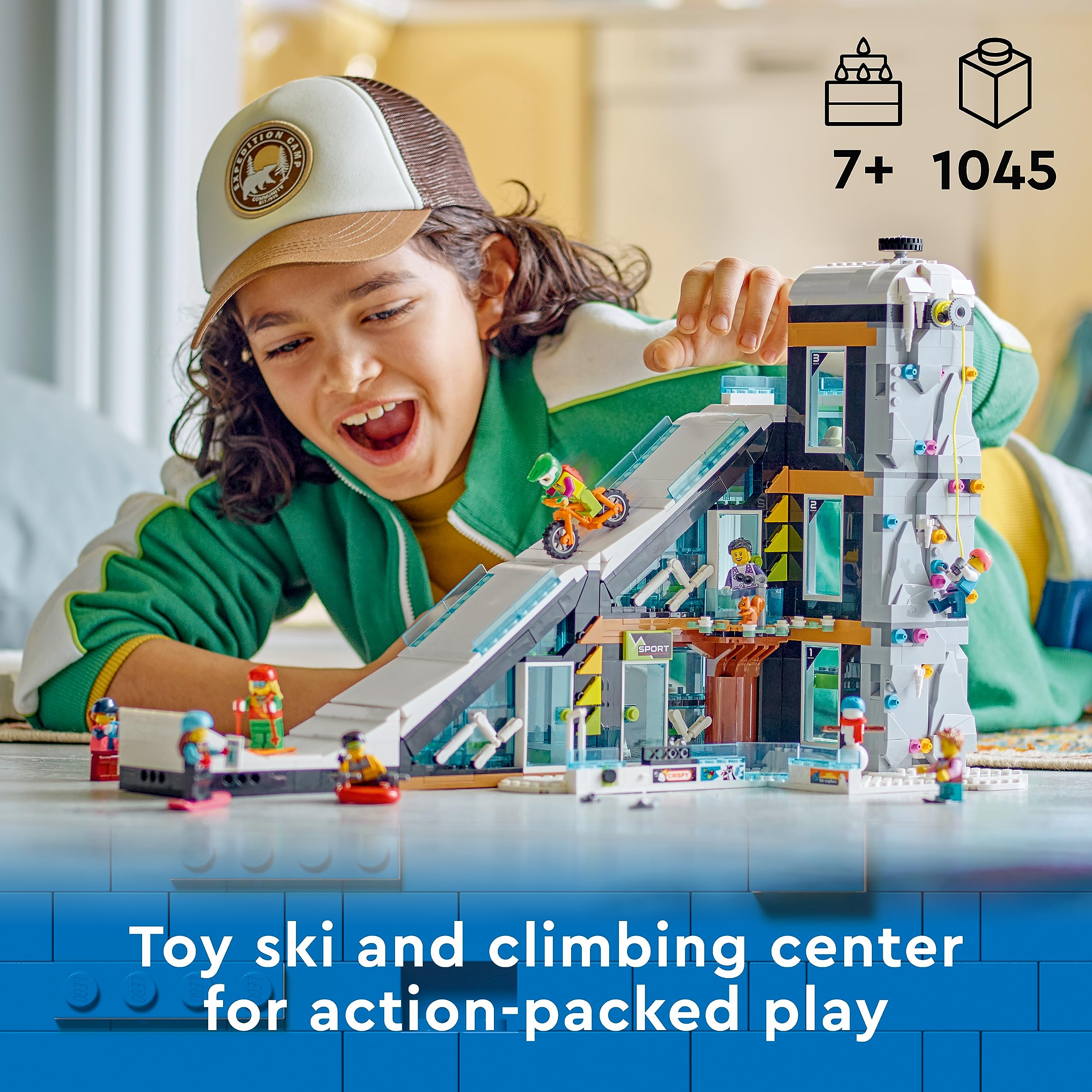 LEGO City Ski and Climbing Center Building Toy Set (60366) - 3-Level Winter Sports Playset with Ski Slope, 8 Minifigures & 2 Animal Figures - Perfect Gift for Kids & Ski Enthusiasts | Creative Winter-Themed Play for Indoor Snow Adventures