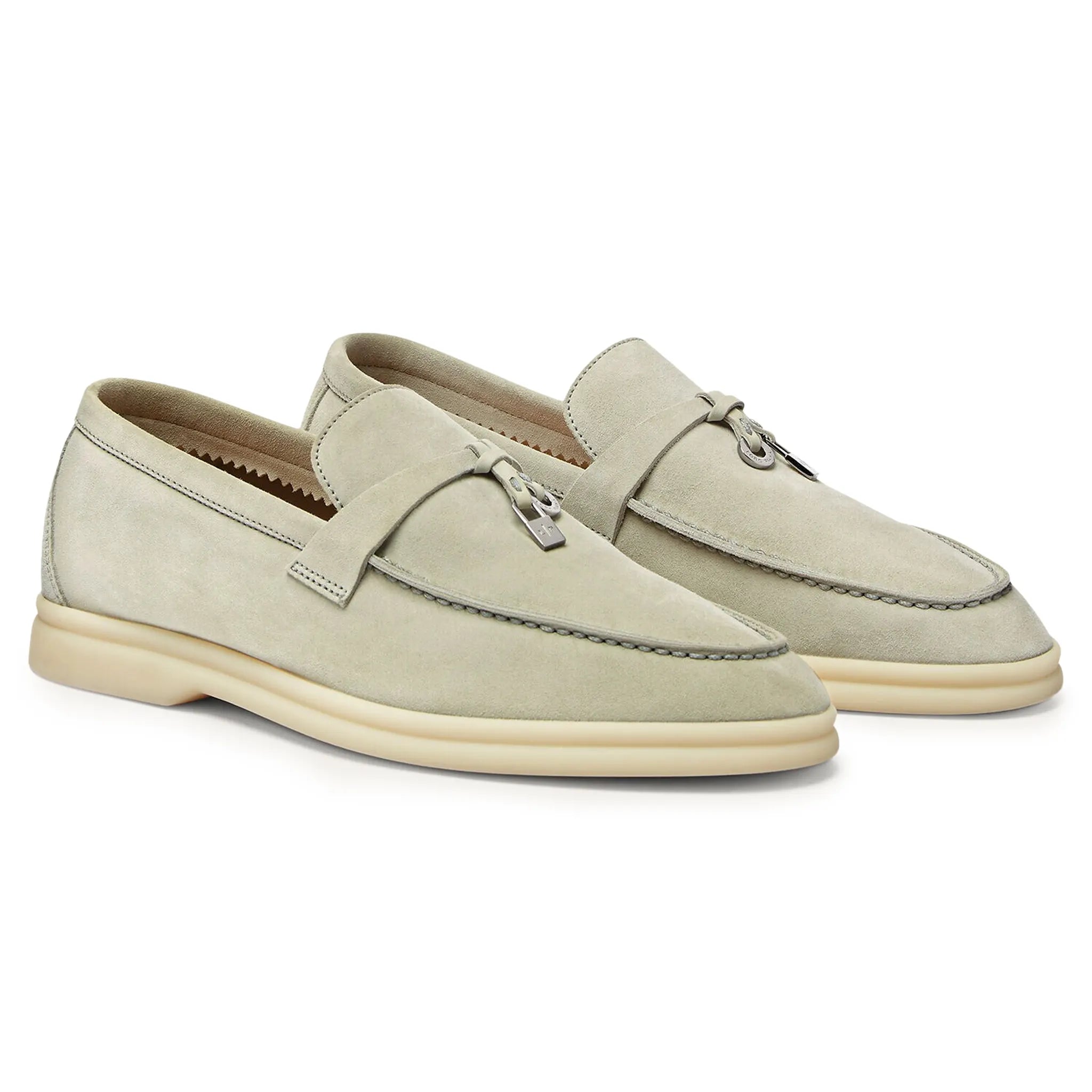 Loro Piana Summer Charms Suede Deep Ice Loafers - Premium Italian Luxury Slip-On Shoes for Women, Comfortable Casual Loafers for Summer Outfits, Beach Vacations & Stylish Office Wear