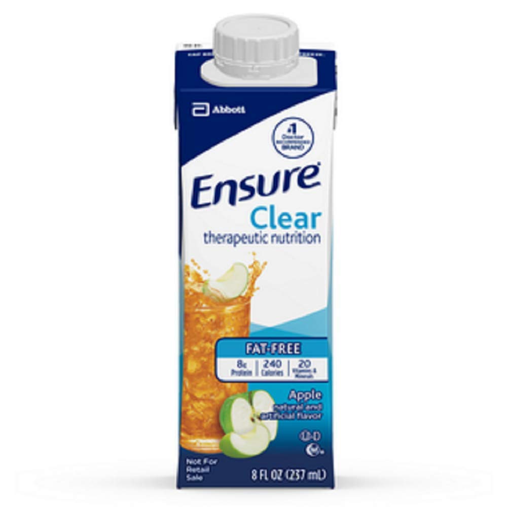 Ensure Clear Nutrition Shake, Apple Flavor, 8 Ounce Cartons (Pack of 32) - Meal Replacement for Adults & Seniors - Perfect for Weight Management, Post-Surgery Recovery & Daily Nutrition Support