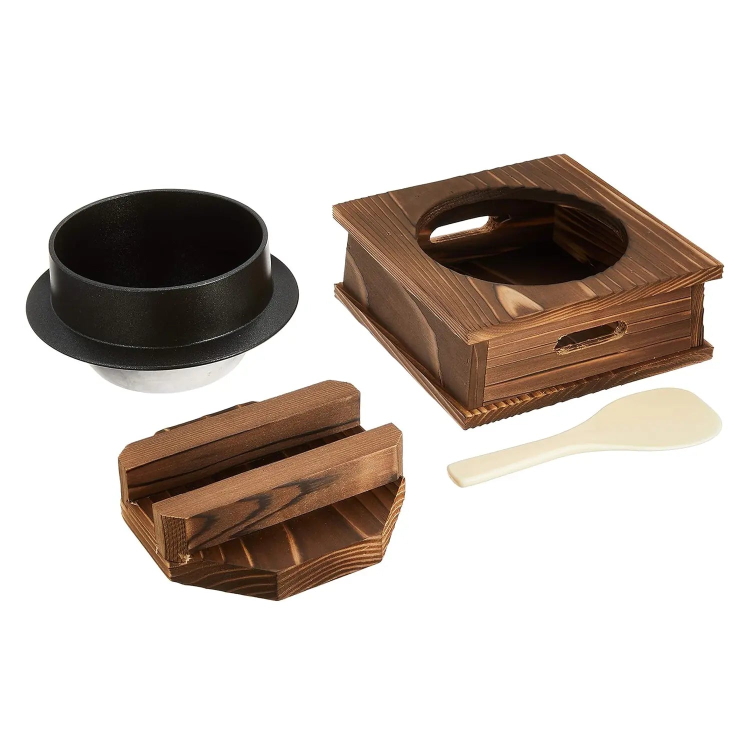 Premium EBM Aluminum Fluorinated Coating Kamameshi Rice Pot Set - Japanese Donabe Style for Stovetop Cooking, Perfect for Rice, Stews & Hot Pot Meals