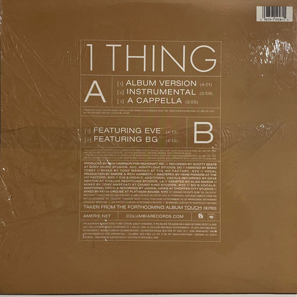 Amerie - 1 Thing (12-Inch Vinyl Single) | R&B Soul Music for Dance Parties & Romantic Evenings