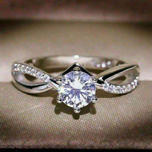 1.45 CT Round Cut Diamond Infinity Engagement Wedding Ring - 14K White Gold Finish for Brides & Couples | Perfect for Proposals, Anniversaries & Special Occasions