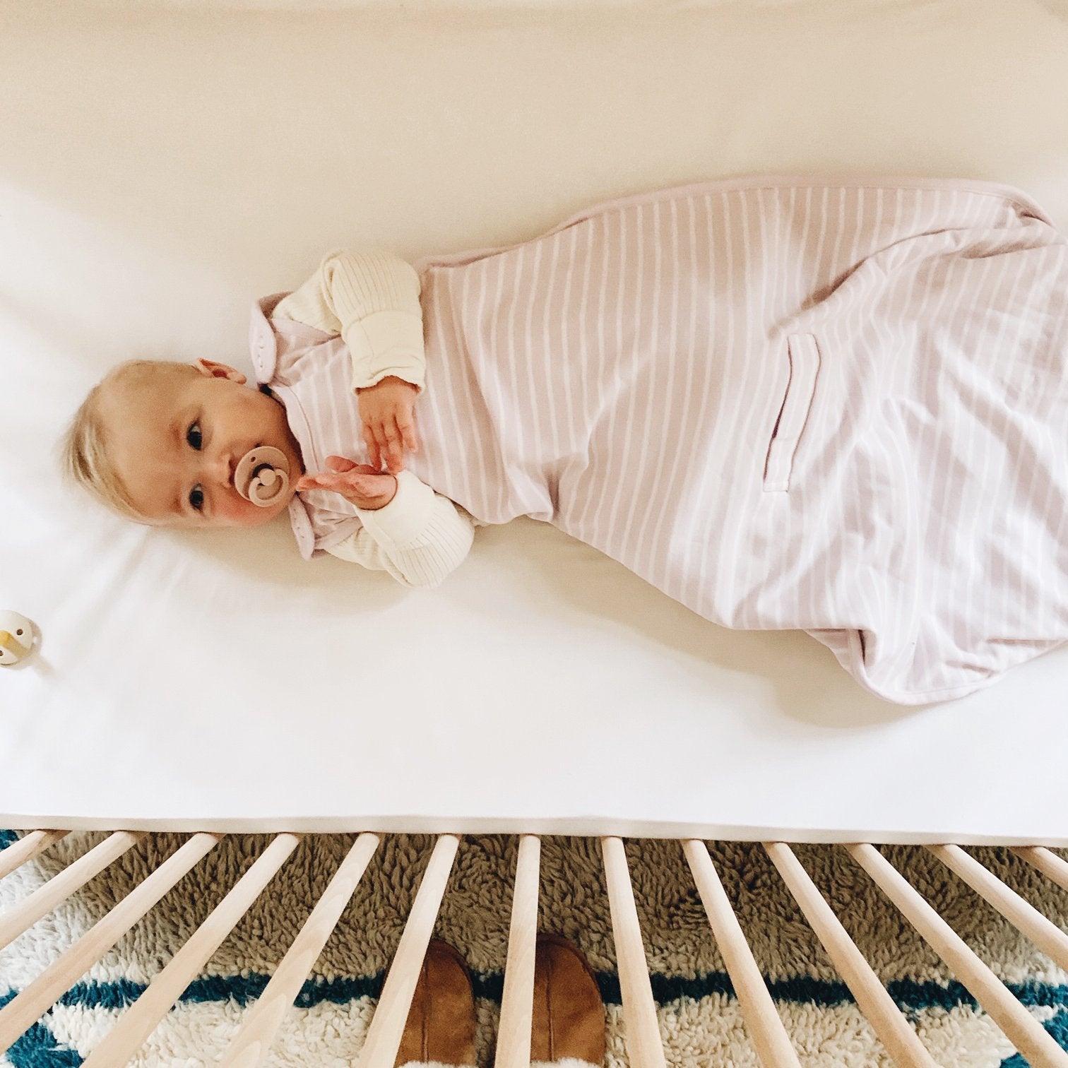 4 Season Baby Sleep Sack - Merino Wool & Organic Cotton for 2 Months to 2 Years - Soft Lilac Color - Perfect for Nursery, Daycare & Travel