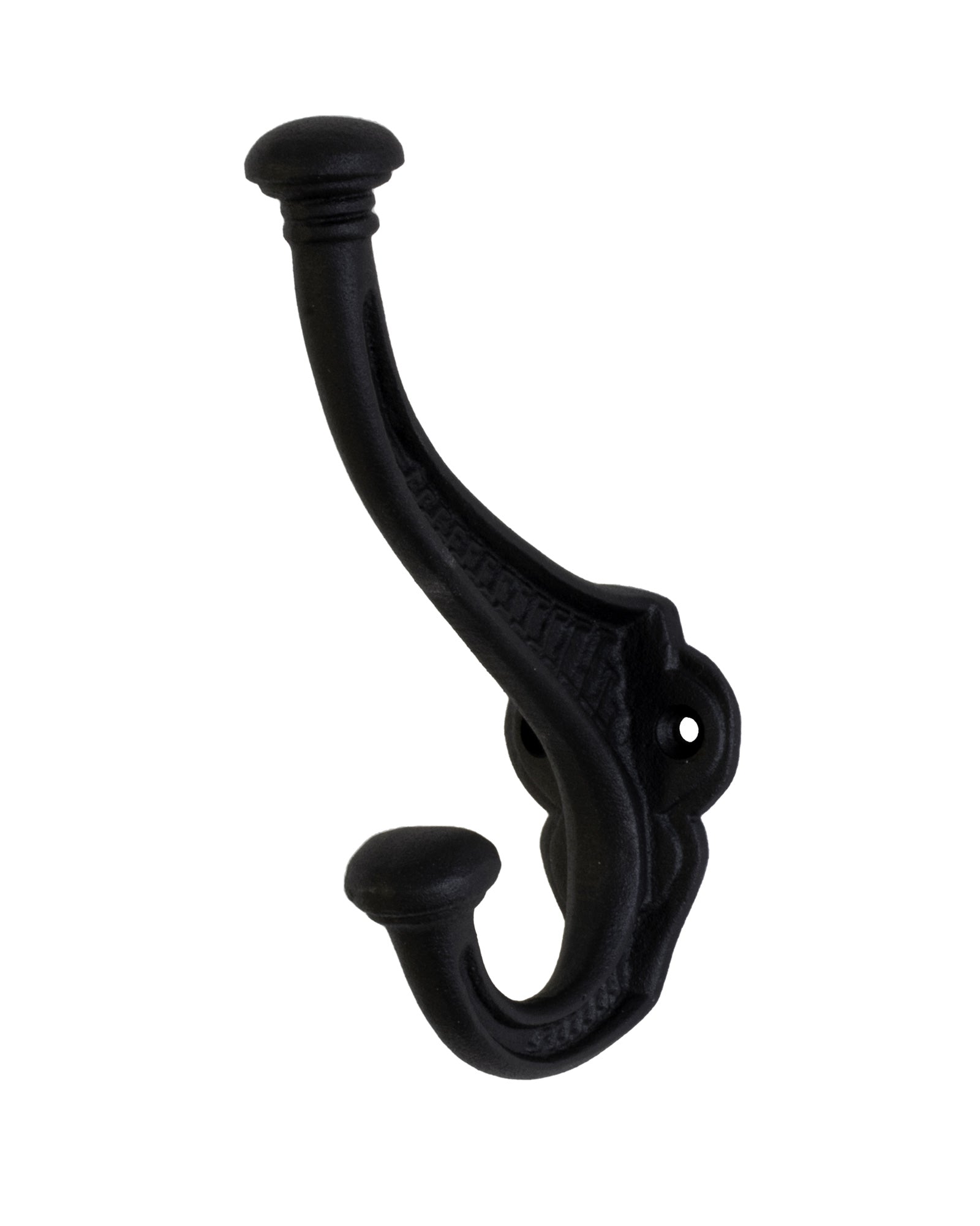 Black Cast Iron Hat and Coat Hook - Heavy Duty Wall Hanger for Hats, Coats, Jackets & Robes - Perfect for Entryway, Bedroom, Bathroom & Closet Organization