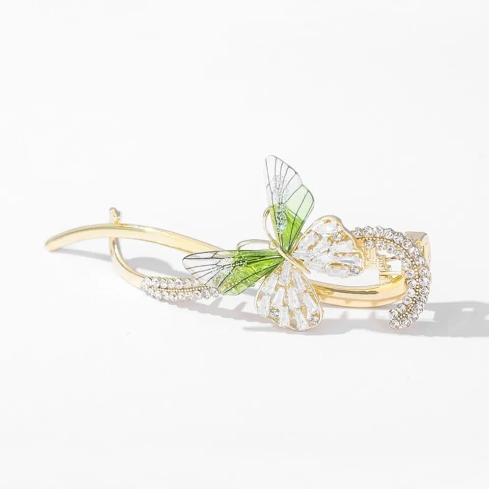 INHEAVEN Rhinestone Banana Hair Clip - Elegant Metal French Barrette Hair Clips for Women, Korean Style Hair Accessories (Style B) - Perfect for Weddings, Parties and Everyday Styling