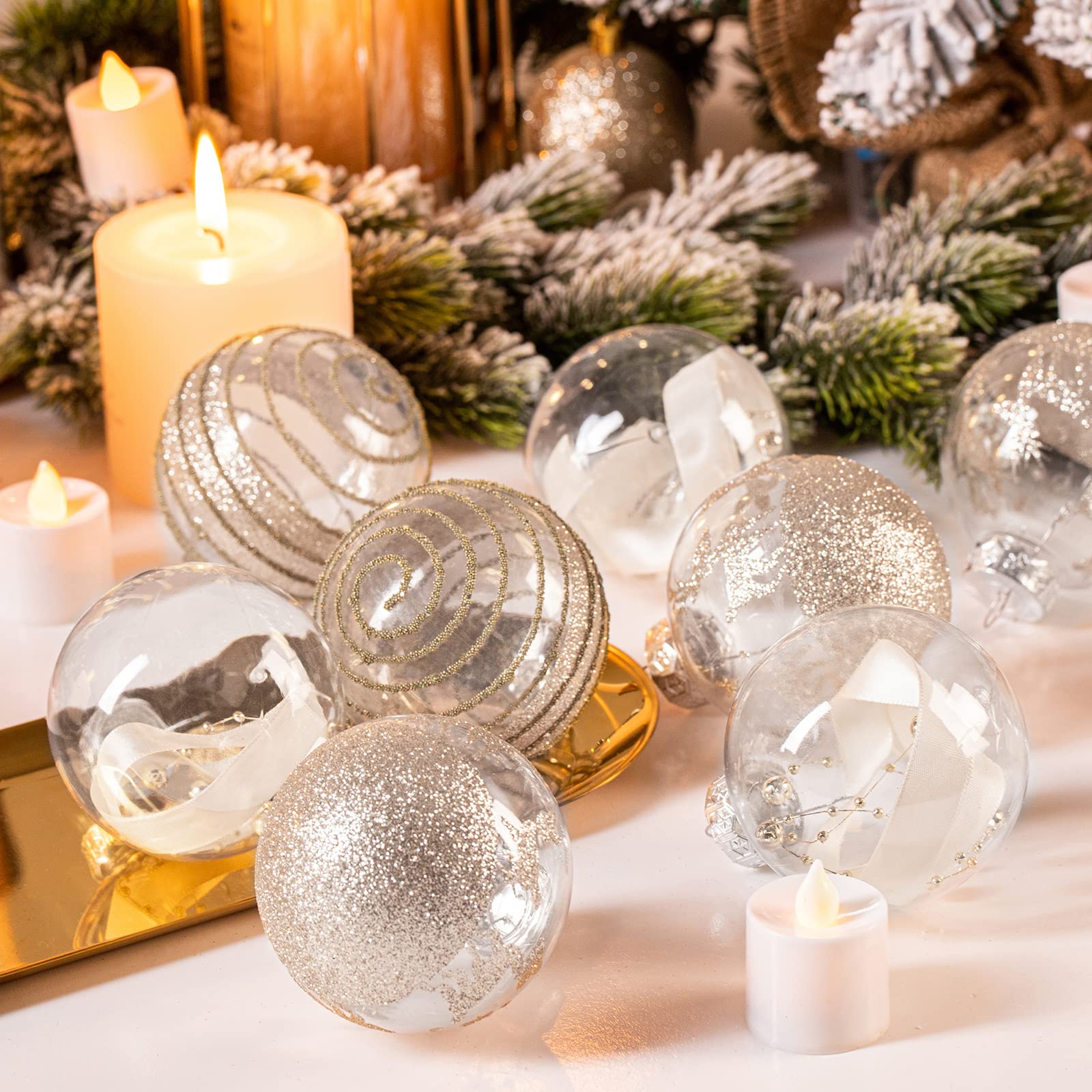 24ct Shatterproof Christmas Ball Ornaments for Tree & Wedding Decor