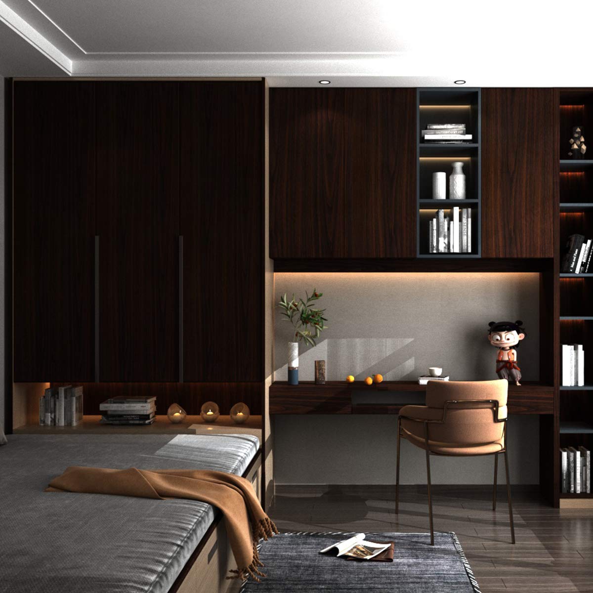 Dark Brown Walnut Wood Grain Peel and Stick Wallpaper - Waterproof Self-Adhesive Film for Kitchen Cabinets, Furniture, Tables, Floors & Shelves - Easy DIY Home Decoration & Surface Protection