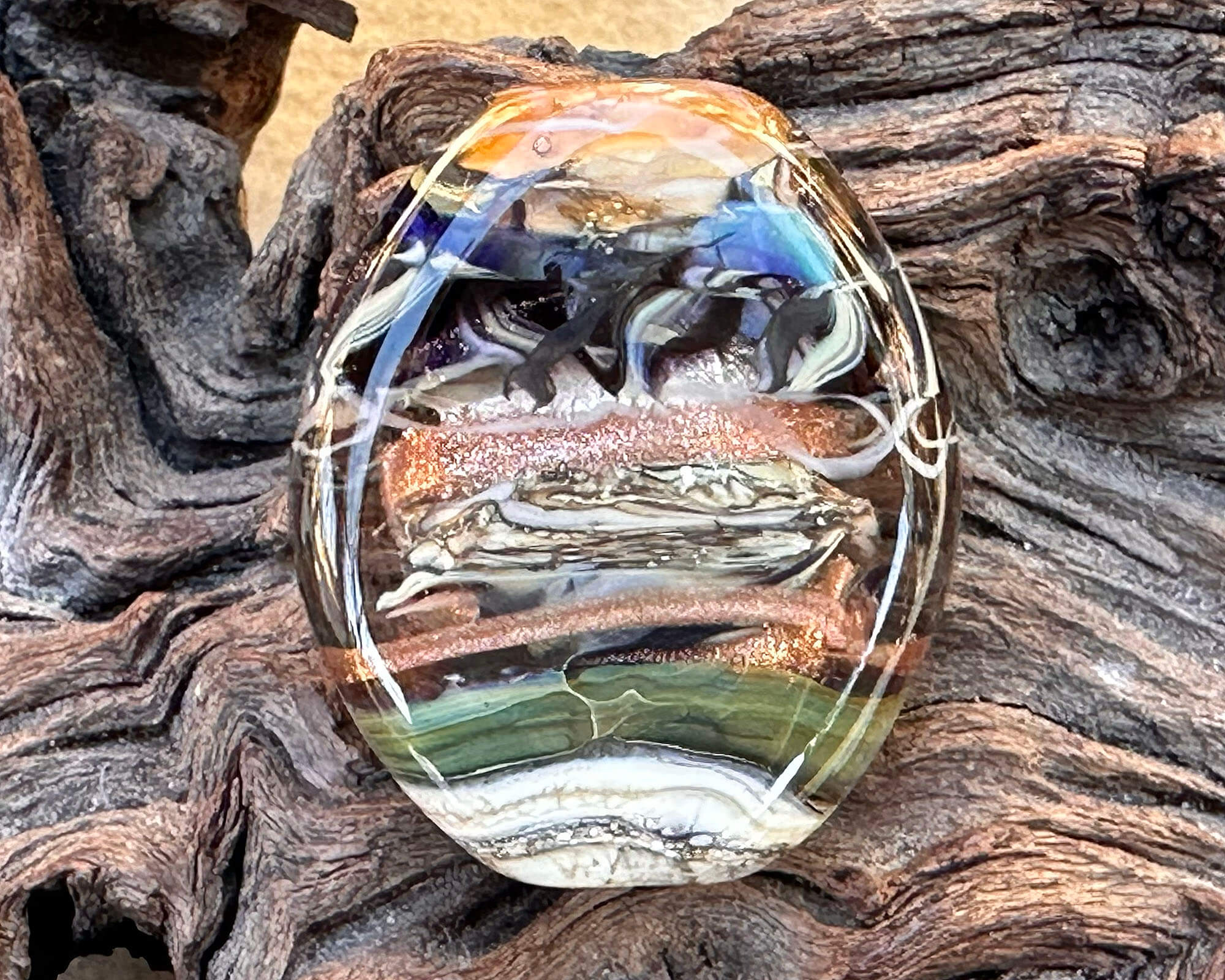 Organic Lampwork Focal Bead SRA - Handmade Glass Art Bead for Jewelry Making, DIY Crafts & Beading Projects - Perfect for Necklaces, Bracelets & Earrings