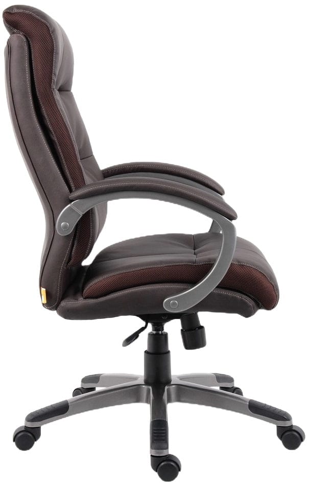 Premium Boss LeatherPlus High Back Executive Office Chair [B8771] - Ergonomic Support for Long Work Hours, Home Office & Conference Room Use