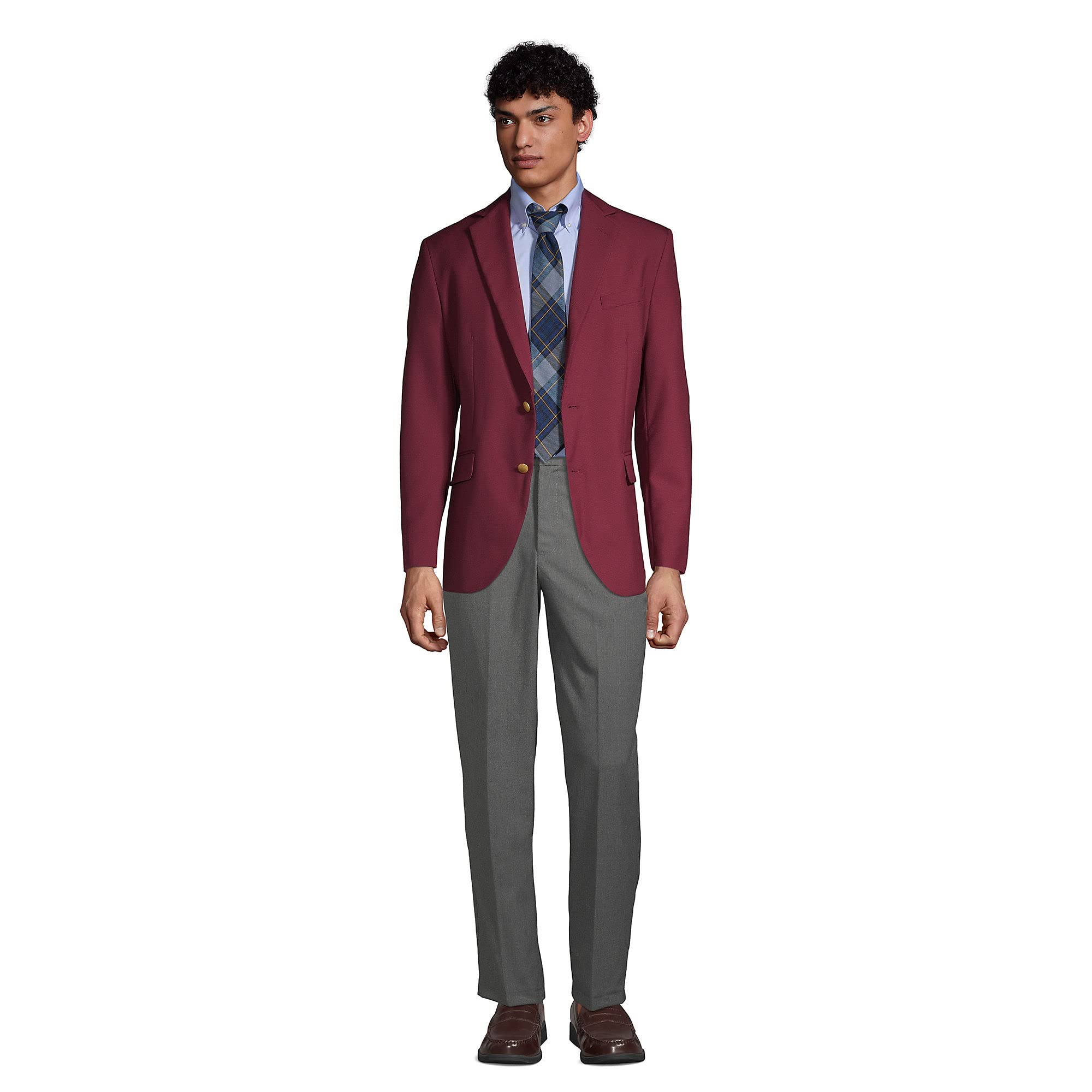Lands' End Men's Hopsack Blazer - Classic School Uniform Jacket for Boys & Teens | Perfect for School, Graduation & Formal Events