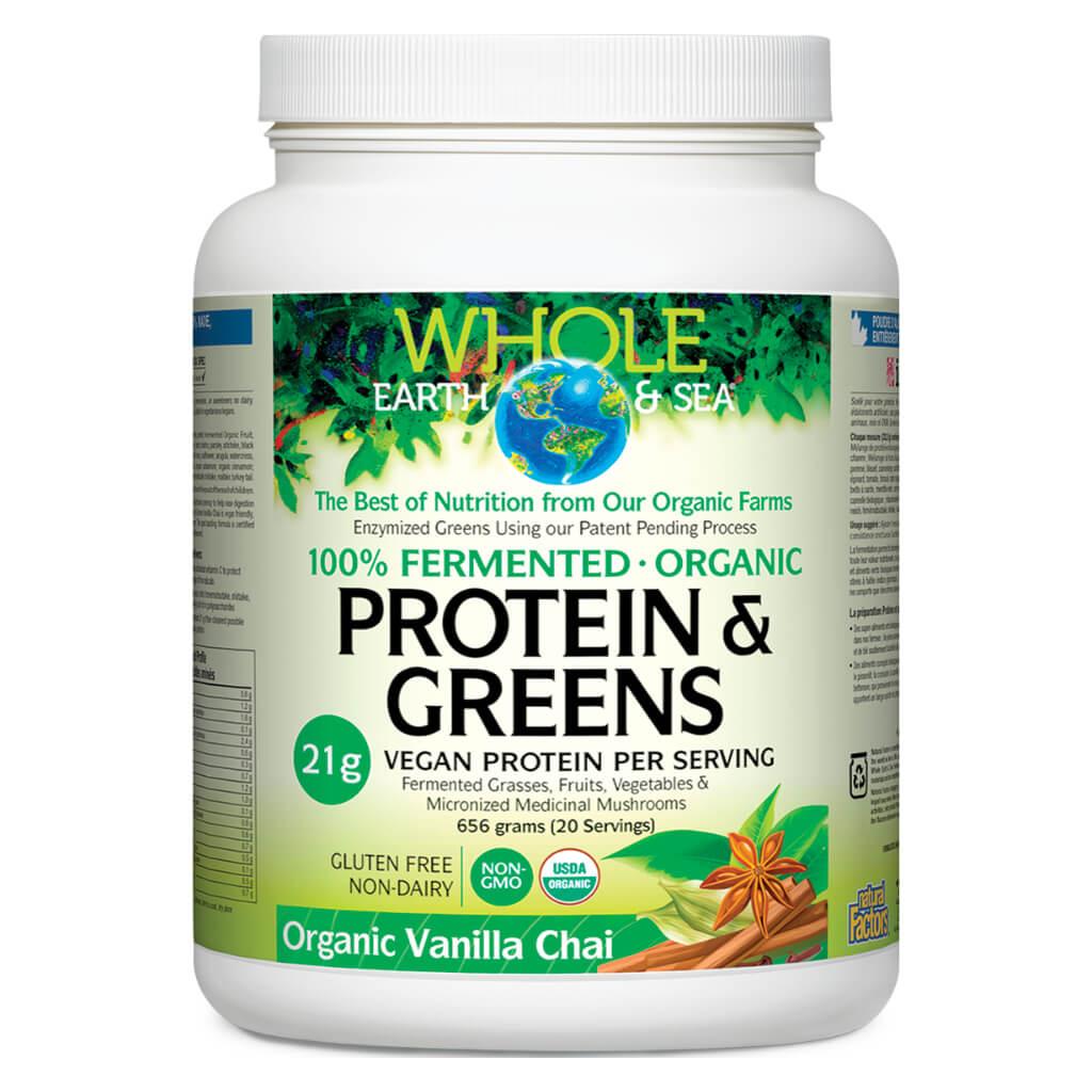 Organic Fermented Protein & Greens Powder - Plant-Based Superfood for Energy & Digestion - Perfect for Smoothies, Shakes & Post-Workout Recovery