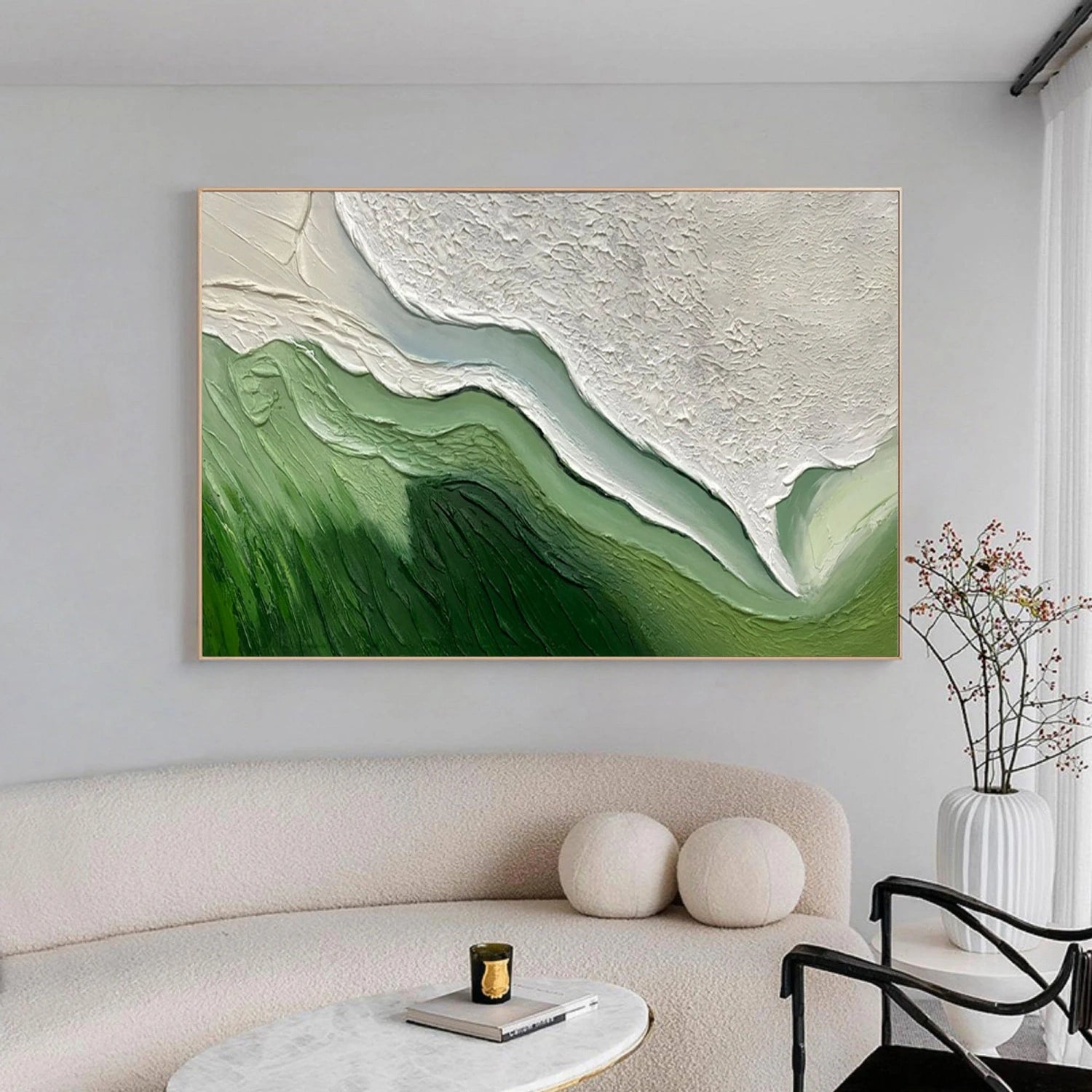 Blue & Green Abstract Wall Art Canvas Print #BG099 - Modern Home Decor for Living Room, Bedroom & Office