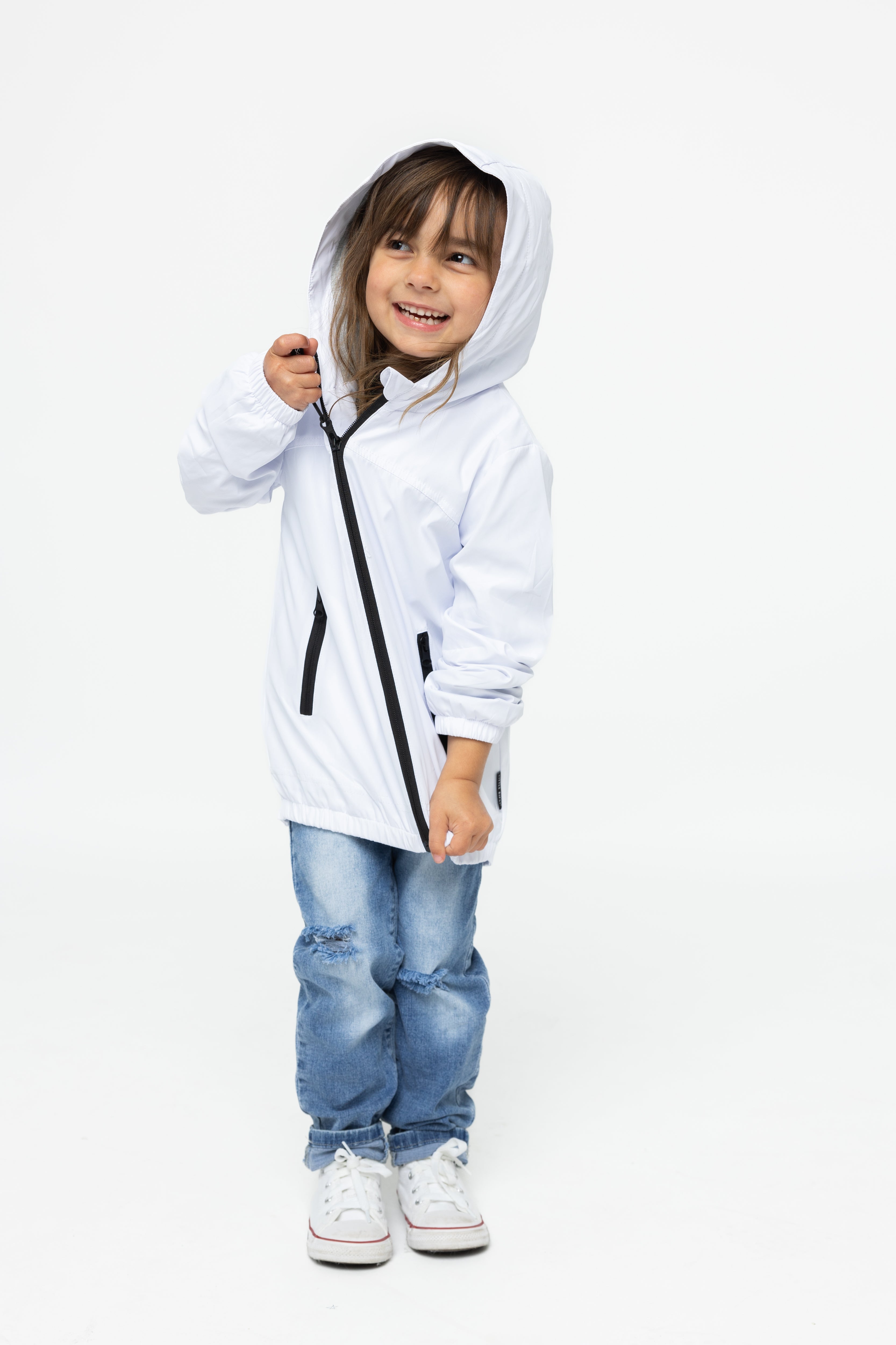 Men's Lightweight Windbreaker Jacket - White | Water-Resistant & Breathable Outdoor Shell for Running, Hiking & Travel