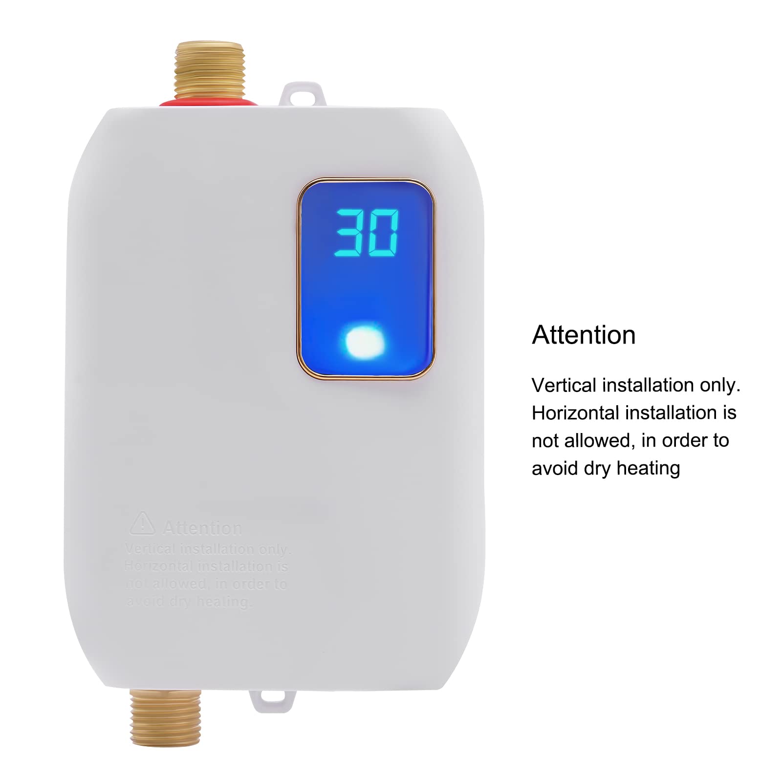 110V Instant Electric Tankless Water Heater - Under Sink Small Hot Water Heater with LCD Digital Display for Kitchen Faucet | Perfect for Coffee Brewing, Baby Bottle Warming & Handwashing (White)