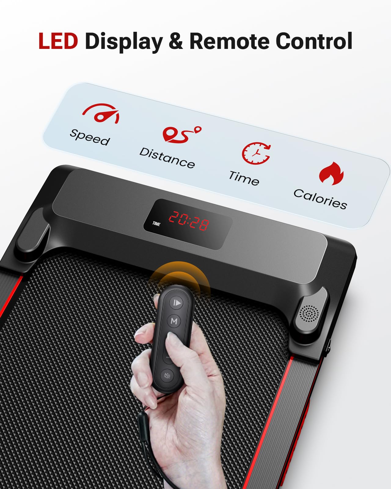 UREVO 2-in-1 Under Desk Treadmill & Walking Pad - Portable Electric Treadmill with Remote Control & LED Display for Home Office Workouts - Perfect for Work from Home Fitness & Small Space Exercise