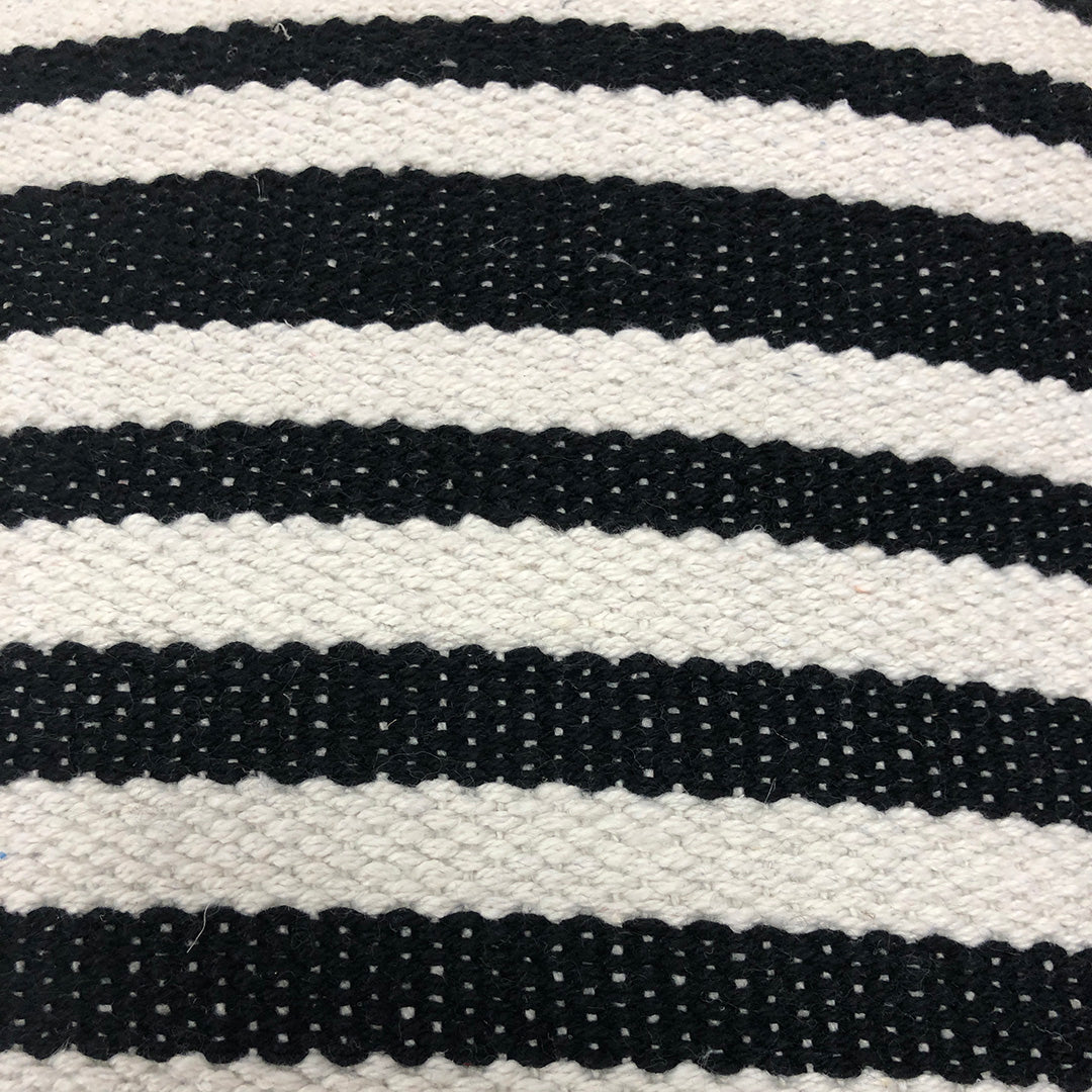 Black and White Striped Square Decorative Throw Pillow - Perfect for Sofa, Bed, and Living Room Decor