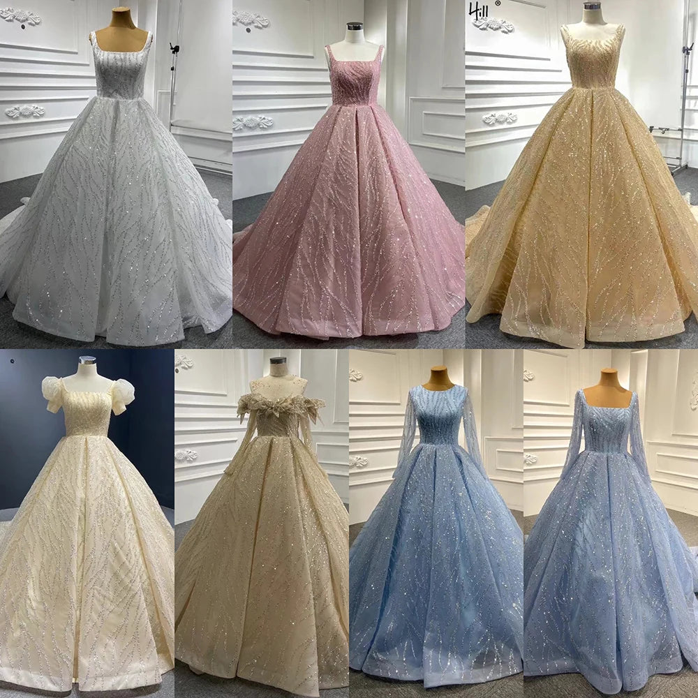Serene Hill Blue Luxury Beaded Sleeveless Lace-Up Wedding Dress 2025 | Custom Made Bridal Gown HM67331 | Perfect for Beach, Church & Formal Weddings