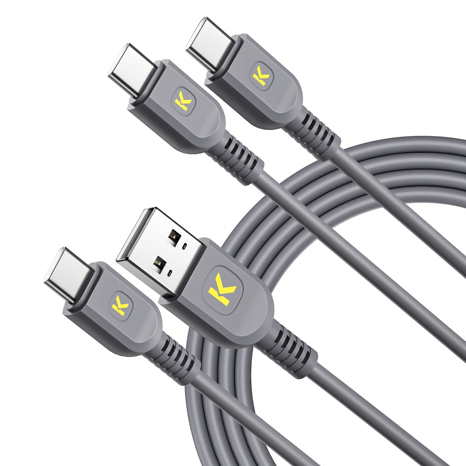 Fanttik USB C to USB C Cable (65W) & USB A to USB C Cable (18W) Fast Charging Set - Compatible with iPhone 15/15 Pro, MacBook Pro 2020, iPad Pro 2020, iPad Air 4, Samsung Galaxy S23+/S23 Ultra/S22 Ultra - Perfect for Home, Office & Travel Charging