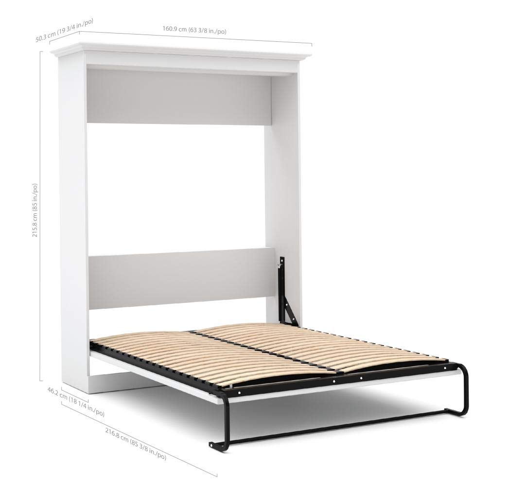 Bestar Versatile Full Murphy Bed with Sofa & Closet Organizer - White 91