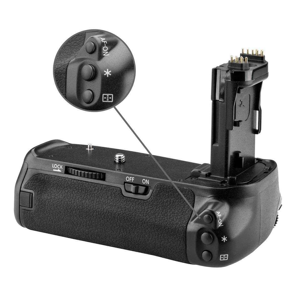 Canon EOS 70D 80D 90D Battery Grip Kit - Vertical BG-E14 Replacement with 4 LP-E6 Batteries & Fast Charger for DSLR Photography, Travel & Professional Shooting