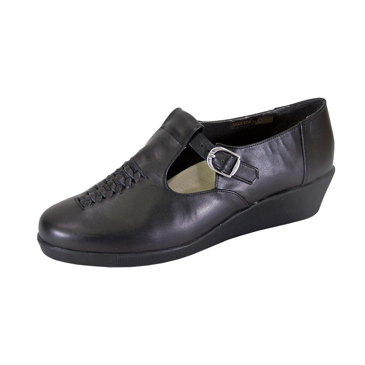 24 Hour Comfort Shona Women's Wide Width Comfort T-Strap Leather Shoes - Breathable & Supportive for Work, Walking & Travel