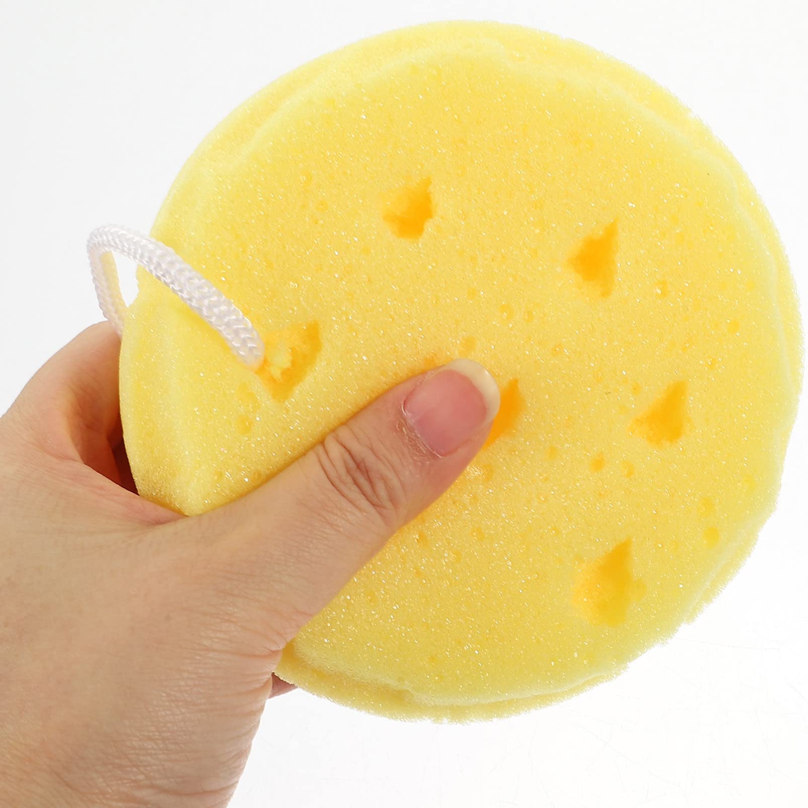 FOMIYES 4-Pack Bath Sponges, Exfoliating Loofah Body Scrubber & Shower Pouf for Men & Women - Soft Foam Body Wash Sponges for Deep Cleansing, Skin Exfoliation - Perfect for Shower, Bath & Kids' Gentle Care