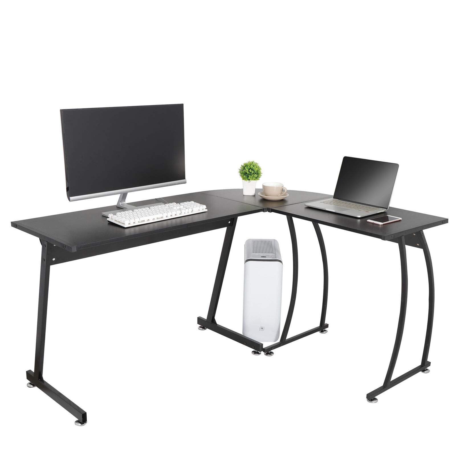 Modern L-Shaped Corner Desk for Computer & Laptop - Ergonomic Home Office Study Workstation for Small Spaces - Perfect for Gaming, Remote Work & Online Learning