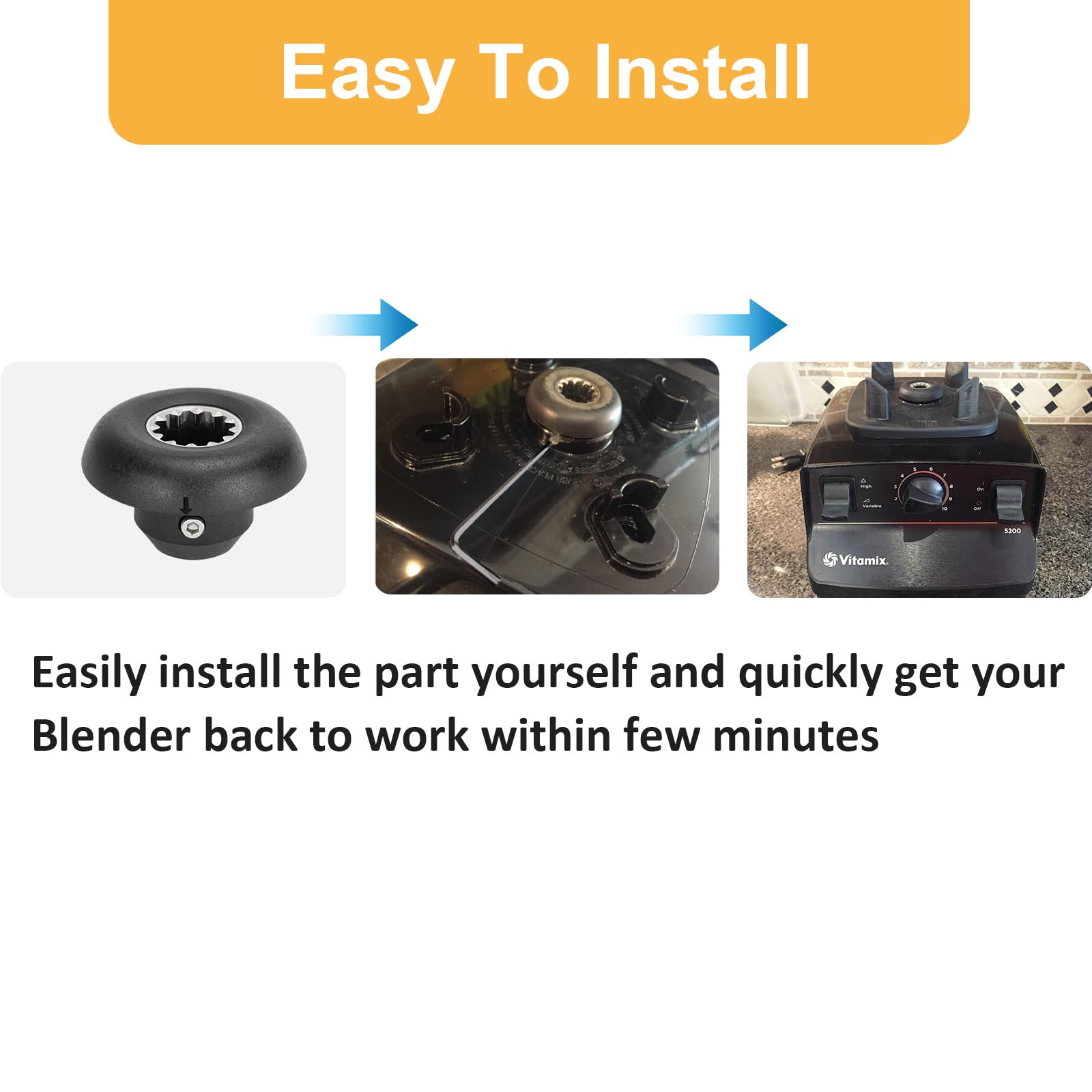 Vitamix 891 & 802 Blender Drive Socket Replacement Kit with Allen Wrench - Perfect for Smoothie Machines & Food Processors