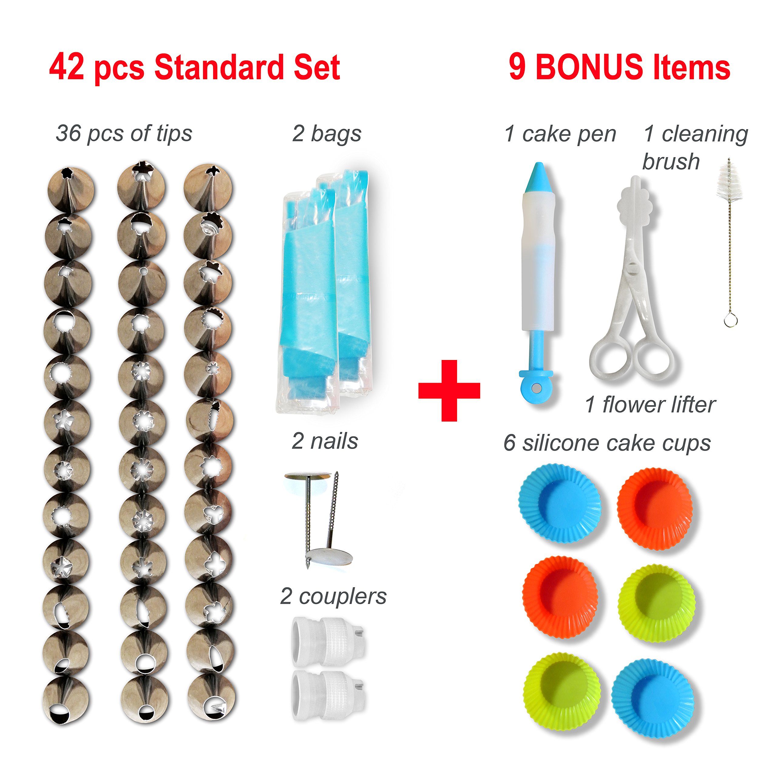 51-Piece Cake Decorating Kit with Piping Tips & Tools - Perfect for Baking & Cake Design