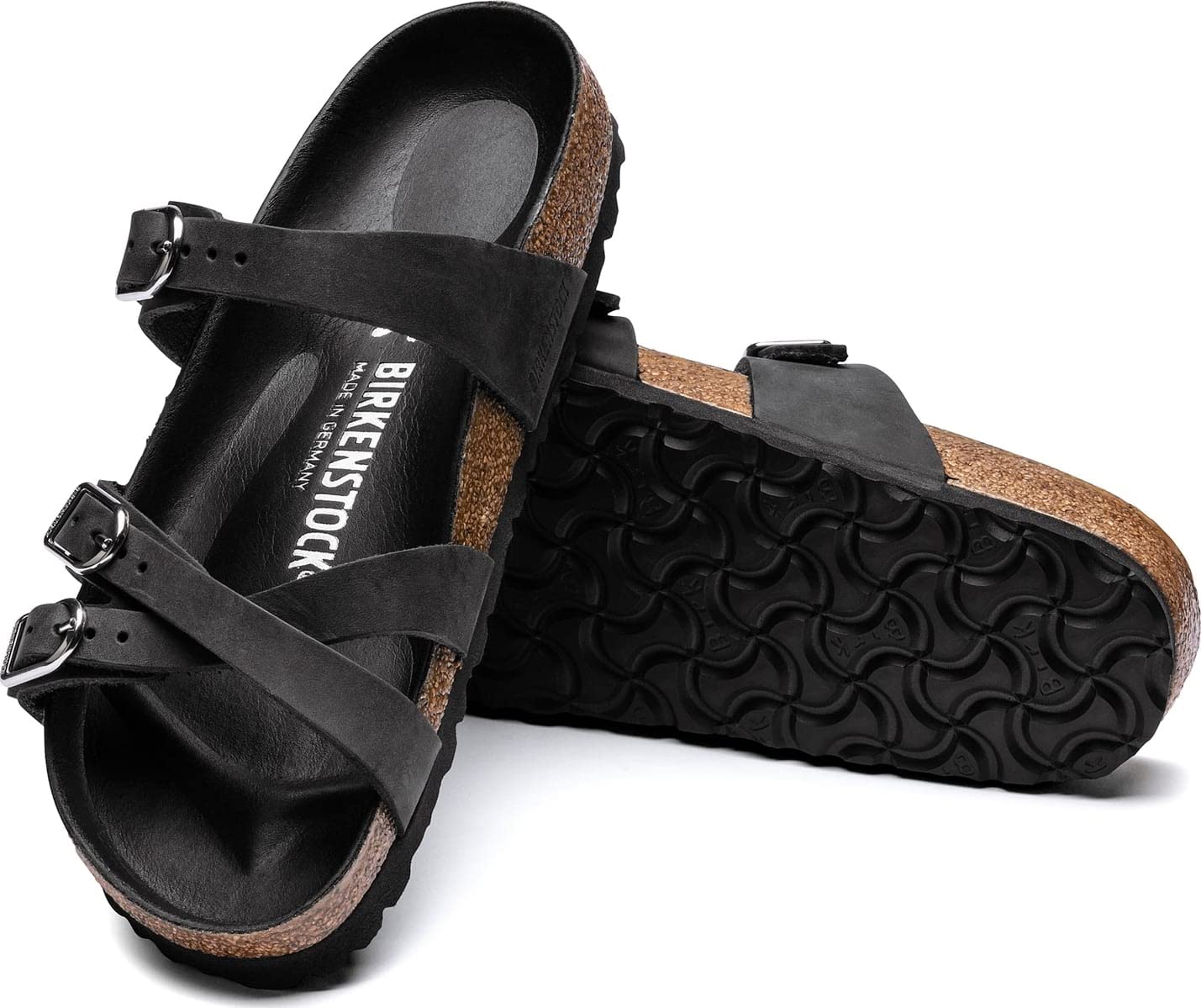 Birkenstock Franca Hex Black Oil Leather Sandals Women's Size 39 - Comfortable & Stylish for Casual Wear, Beach, and Summer Outfits
