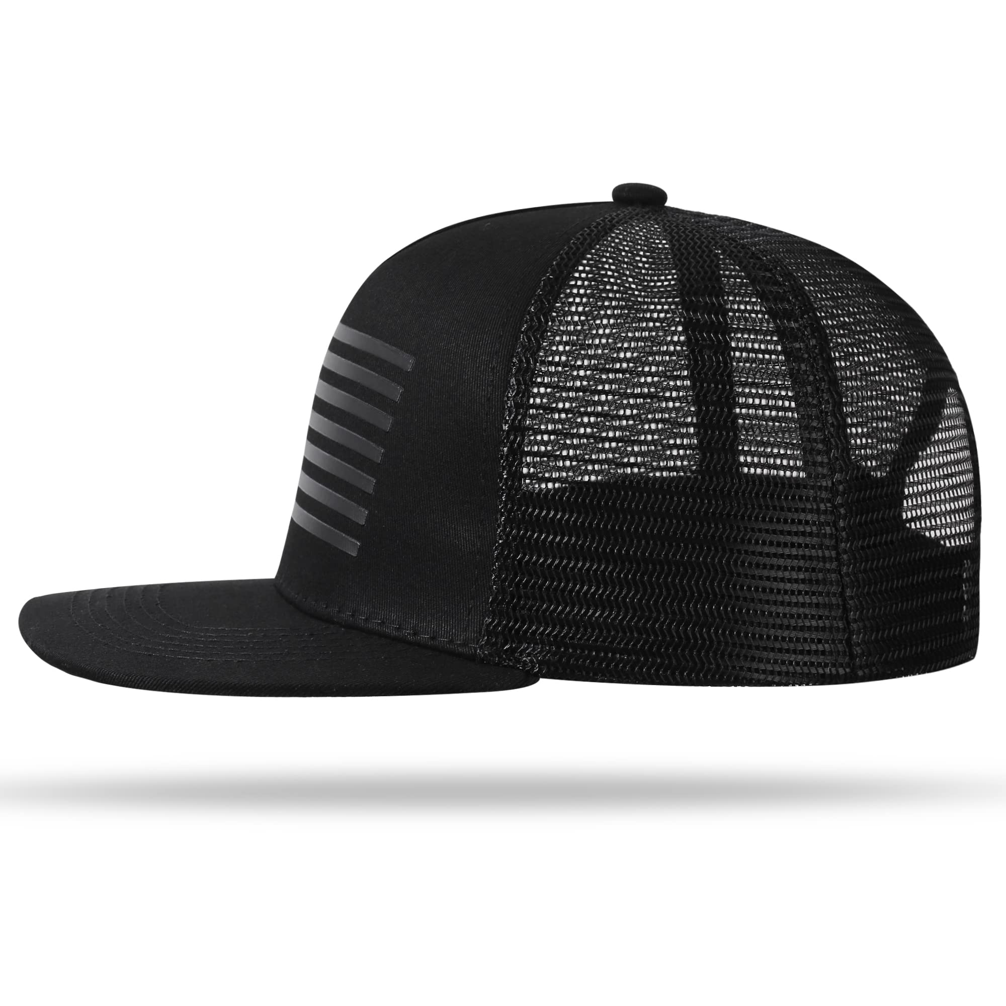 American Flag Snapback Trucker Hat for Men & Women - Adjustable, Breathable Mesh Baseball Cap with Flat Bill | Perfect for Sports, Outdoor Activities & Patriotic Events