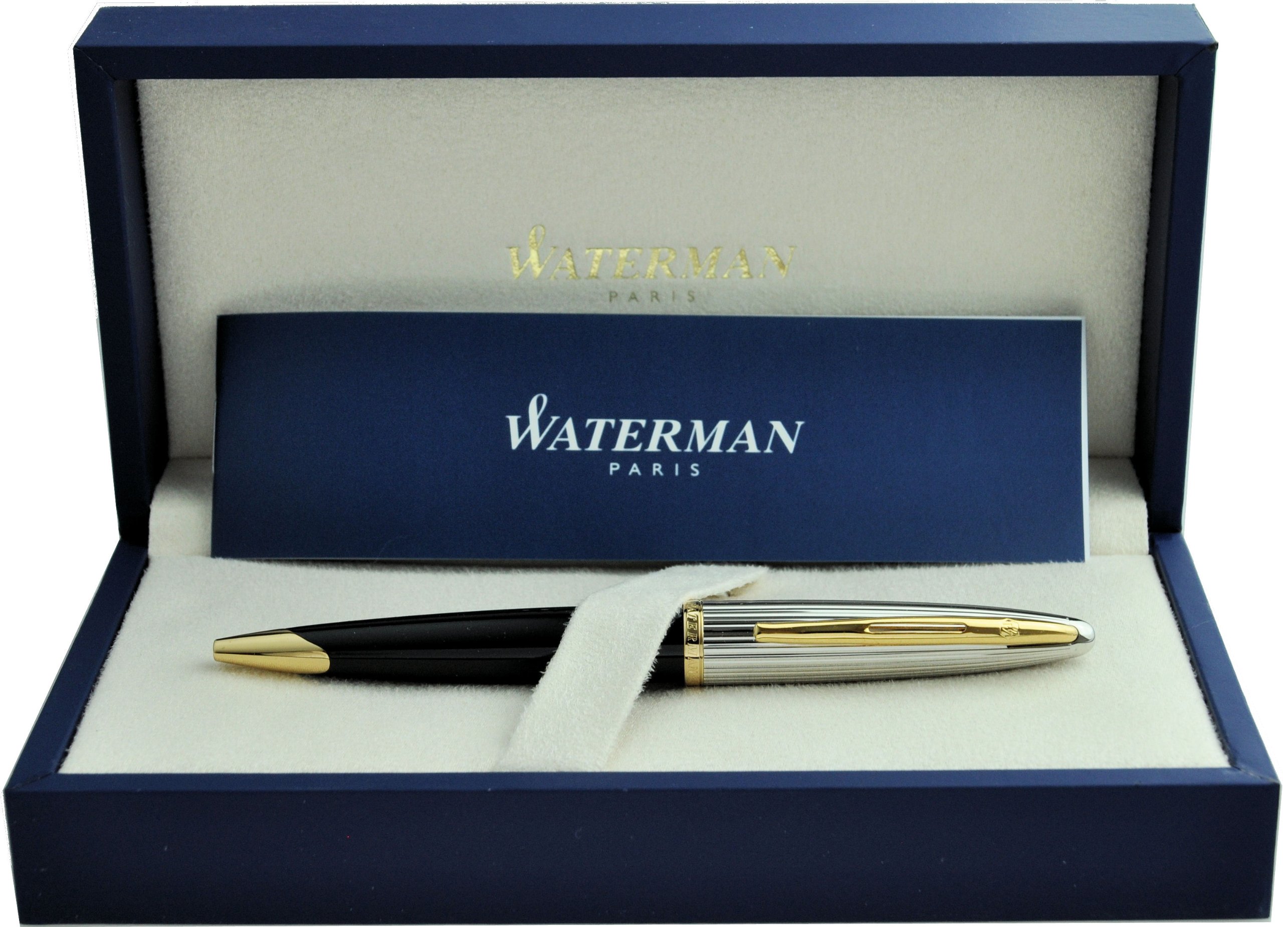 Waterman GT S2228342 Karen Ballpoint Pen - Premium Oil-Based Ink, Elegant Black & Silver Design - Perfect for Office, Business Gifts & Professional Writing